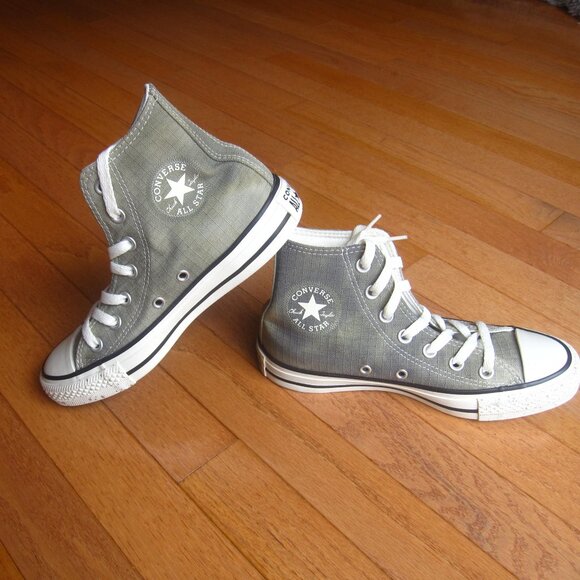 New Converse ASCT Hi High Top Sneakers Olive / Army Green Washed Canvas - Picture 4 of 16